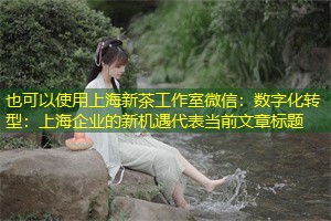 数字化转型：上海企业的新机遇
